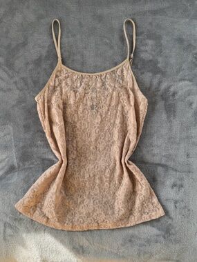 George Beige Lace Tank Top